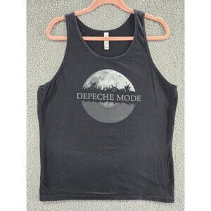 Depeche Mode Shirt Mens Large Tank Top Black Moon Logo Band Tee Goth Rock